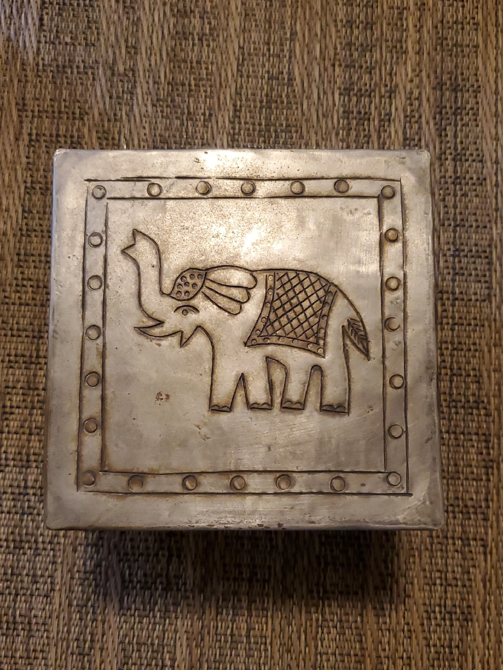 Elephant Embossed Trinket Box